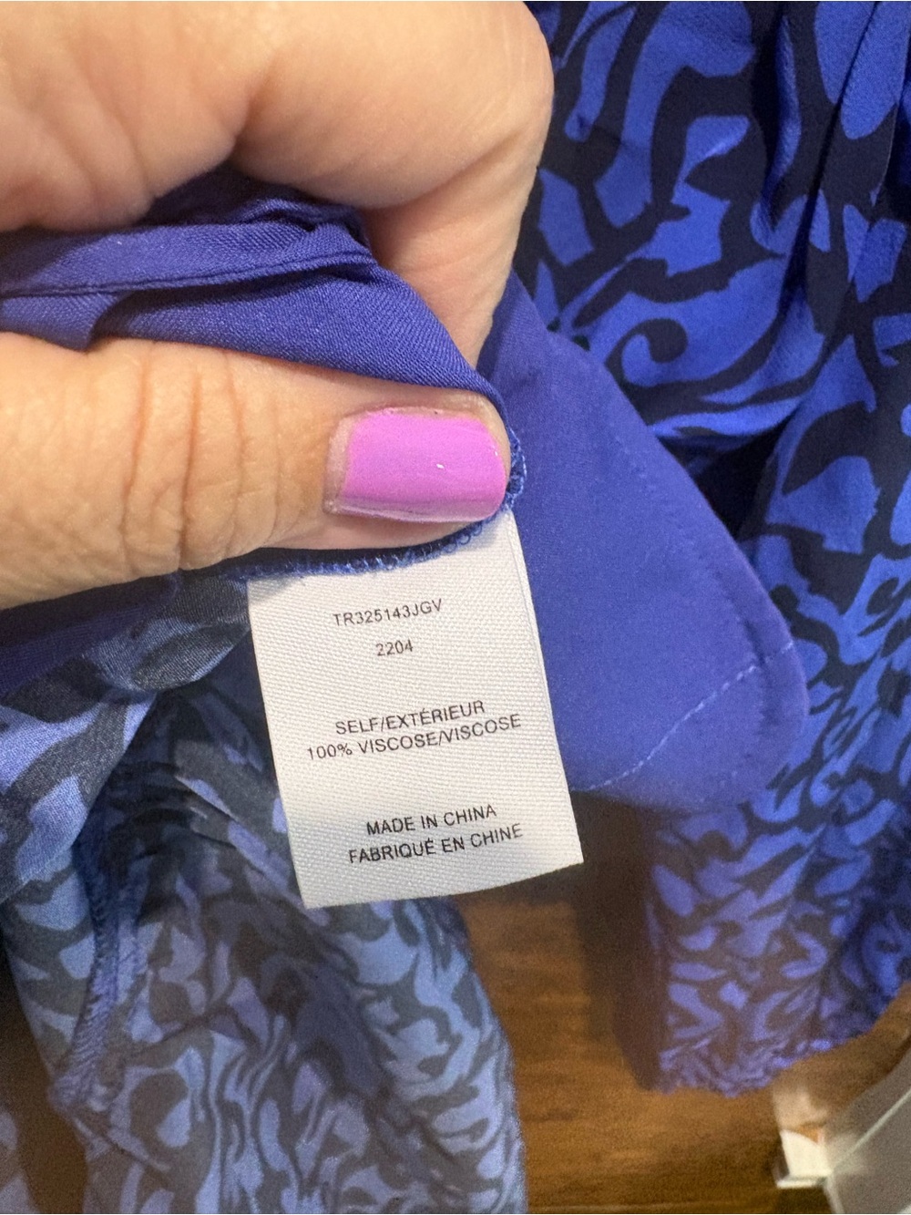 Derek Lam Blue and Black Printed V-Neck Mini Dress - Picture 9 of 11